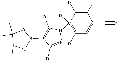 4-(4-(4,4,5,5-tetramethyl-1,3,2-dioxaborolan-2-yl)-1H-pyrazol-1-yl-3,5-d2)benzonitrile-d4 Structure