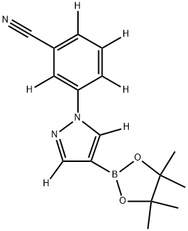 3-(4-(4,4,5,5-tetramethyl-1,3,2-dioxaborolan-2-yl)-1H-pyrazol-1-yl-3,5-d2)benzonitrile-d4 Structure