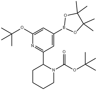 tert-butyl 2-(6-(tert-butoxy)-4-(4,4,5,5-tetramethyl-1,3,2-dioxaborolan-2-yl)pyridin-2-yl)piperidine-1-carboxylate Structure