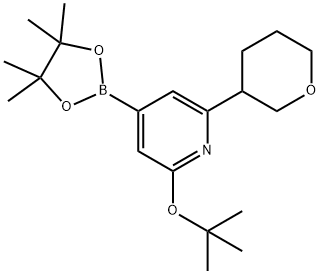 2-(tert-butoxy)-6-(tetrahydro-2H-pyran-3-yl)-4-(4,4,5,5-tetramethyl-1,3,2-dioxaborolan-2-yl)pyridine Structure