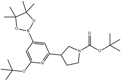 tert-butyl 3-(6-(tert-butoxy)-4-(4,4,5,5-tetramethyl-1,3,2-dioxaborolan-2-yl)pyridin-2-yl)pyrrolidine-1-carboxylate Structure