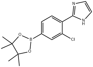 2-(2-chloro-4-(4,4,5,5-tetramethyl-1,3,2-dioxaborolan-2-yl)phenyl)-1H-imidazole 구조식 이미지