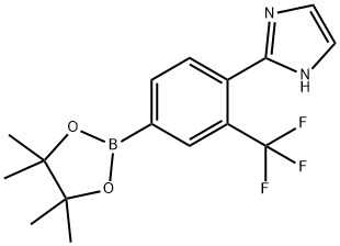 2-(4-(4,4,5,5-tetramethyl-1,3,2-dioxaborolan-2-yl)-2-(trifluoromethyl)phenyl)-1H-imidazole Structure