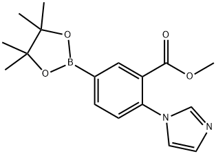 methyl 2-(1H-imidazol-1-yl)-5-(4,4,5,5-tetramethyl-1,3,2-dioxaborolan-2-yl)benzoate Structure