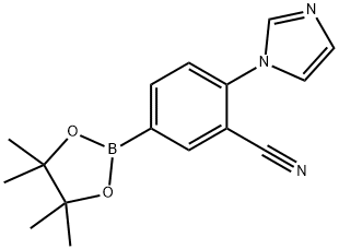 2-(1H-imidazol-1-yl)-5-(4,4,5,5-tetramethyl-1,3,2-dioxaborolan-2-yl)benzonitrile 구조식 이미지