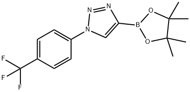 4-(4,4,5,5-tetramethyl-1,3,2-dioxaborolan-2-yl)-1-(4-(trifluoromethyl)phenyl)-1H-1,2,3-triazole Structure
