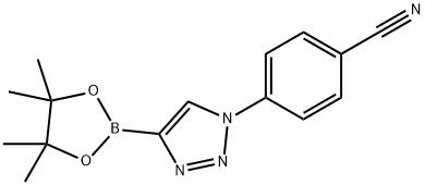 4-(4-(4,4,5,5-tetramethyl-1,3,2-dioxaborolan-2-yl)-1H-1,2,3-triazol-1-yl)benzonitrile Structure