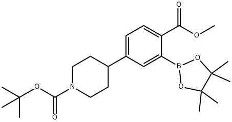 tert-butyl 4-(4-(methoxycarbonyl)-3-(4,4,5,5-tetramethyl-1,3,2-dioxaborolan-2-yl)phenyl)piperidine-1-carboxylate Structure