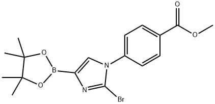 methyl 4-(2-bromo-4-(4,4,5,5-tetramethyl-1,3,2-dioxaborolan-2-yl)-1H-imidazol-1-yl)benzoate Structure