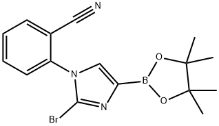 2-(2-bromo-4-(4,4,5,5-tetramethyl-1,3,2-dioxaborolan-2-yl)-1H-imidazol-1-yl)benzonitrile Structure