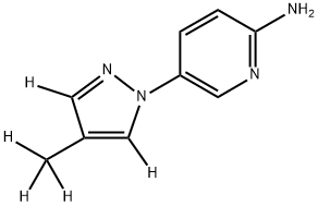 5-(4-(methyl-d3)-1H-pyrazol-1-yl-3,5-d2)pyridin-2-amine Structure