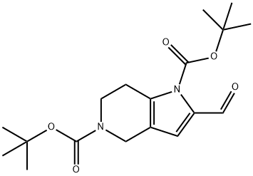 di-tert-butyl 2-forMyl-6,7-dihydro-1H-pyrrolo[3,2-c]pyridine-1,5(4H)-dicarboxylate 구조식 이미지