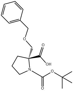 (R)-2-((benzyloxy)methyl)-1-(tert-butoxycarbonyl)pyrrolidine-2-carboxylic acid Structure