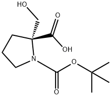 (R)-1-(tert-butoxycarbonyl)-2-(hydroxymethyl)pyrrolidine-2-carboxylic acid Structure