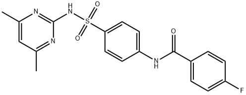 N-(4-{[(4,6-dimethyl-2-pyrimidinyl)amino]sulfonyl}phenyl)-4-fluorobenzamide Structure