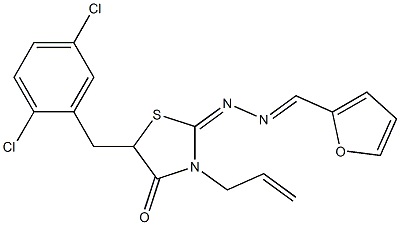 2-FURALDEHYDE [(2E)-3-ALLYL-5-(2,5-DICHLOROBENZYL)-4-OXO-1,3-THIAZOLIDIN-2-YLIDENE]HYDRAZONE Structure