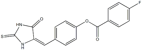 4-[(5-oxo-2-thioxo-4-imidazolidinylidene)methyl]phenyl 4-fluorobenzoate 구조식 이미지