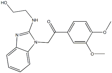 1-(3,4-dimethoxyphenyl)-2-{2-[(2-hydroxyethyl)amino]-1H-benzimidazol-1-yl}ethanone 구조식 이미지