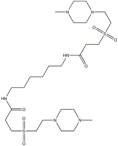3-{[2-(4-methyl-1-piperazinyl)ethyl]sulfonyl}-N-{6-[(3-{[2-(4-methyl-1-piperazinyl)ethyl]sulfonyl}propanoyl)amino]hexyl}propanamide 구조식 이미지