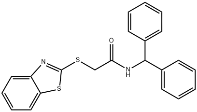 N-benzhydryl-2-(1,3-benzothiazol-2-ylsulfanyl)acetamide Structure