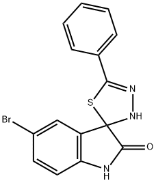 5-bromo-5'-phenyl-1,2',3,3'-tetrahydrospiro[2H-indole-3,2'-(1,3,4)-thiadiazole]-2-one Structure