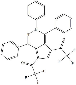 2,2,2-trifluoro-1-[1,2,4-triphenyl-5-(trifluoroacetyl)-2H-cyclopenta[d]pyridazin-7-yl]ethanone Structure