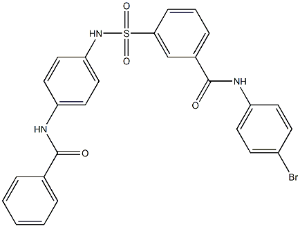 3-{[4-(benzoylamino)anilino]sulfonyl}-N-(4-bromophenyl)benzamide Structure