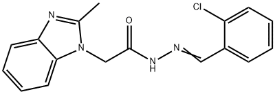 N'-[(1E)-(2-chlorophenyl)methylidene]-2-(2-methyl-1H-1,3-benzodiazol-1-yl)acetohydrazide Structure