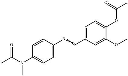 4-[({4-[acetyl(methyl)amino]phenyl}imino)methyl]-2-methoxyphenyl acetate 구조식 이미지