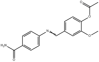 4-({[4-(aminocarbonyl)phenyl]imino}methyl)-2-methoxyphenyl acetate Structure