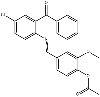 4-{[(2-benzoyl-4-chlorophenyl)imino]methyl}-2-methoxyphenyl acetate 구조식 이미지