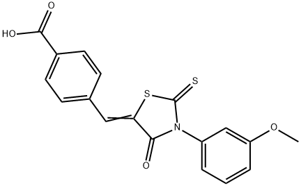 4-{[3-(3-methoxyphenyl)-4-oxo-2-thioxo-1,3-thiazolidin-5-ylidene]methyl}benzoic acid 구조식 이미지