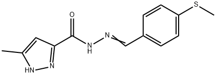 3-methyl-N'-[4-(methylsulfanyl)benzylidene]-1H-pyrazole-5-carbohydrazide Structure