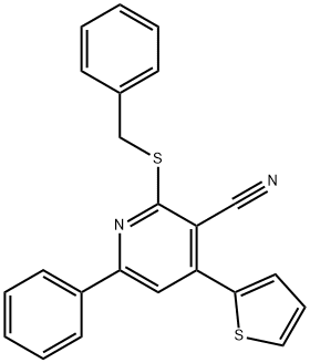 2-(benzylsulfanyl)-6-phenyl-4-(2-thienyl)nicotinonitrile 구조식 이미지