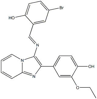 4-{3-[(5-bromo-2-hydroxybenzylidene)amino]imidazo[1,2-a]pyridin-2-yl}-2-ethoxyphenol 구조식 이미지