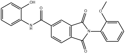 N-(2-hydroxyphenyl)-2-(2-methoxyphenyl)-1,3-dioxo-5-isoindolinecarboxamide Structure