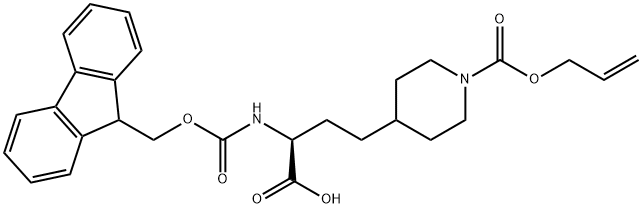 (2S)-2-({[(9H-fluoren-9-yl)methoxy]carbonyl}amino)-4-{1-[(prop-2-en-1-yloxy)carbonyl]piperidin-4-yl}butanoic acid Structure