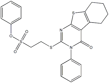 phenyl 2-[(4-oxo-3-phenyl-3,4,5,6,7,8-hexahydro[1]benzothieno[2,3-d]pyrimidin-2-yl)sulfanyl]ethanesulfonate 구조식 이미지