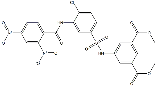 dimethyl 5-({[3-({2,4-bisnitrobenzoyl}amino)-4-chlorophenyl]sulfonyl}amino)isophthalate Structure