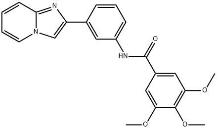 N-(3-imidazo[1,2-a]pyridin-2-ylphenyl)-3,4,5-trimethoxybenzamide 구조식 이미지