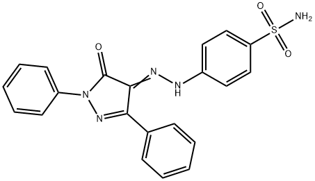 4-[2-(5-oxo-1,3-diphenyl-1,5-dihydro-4H-pyrazol-4-ylidene)hydrazino]benzenesulfonamide 구조식 이미지