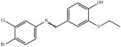 4-{[(4-bromo-3-chlorophenyl)imino]methyl}-2-ethoxyphenol 구조식 이미지