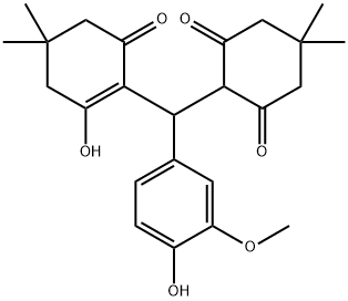 2-[(2-hydroxy-4,4-dimethyl-6-oxo-1-cyclohexen-1-yl)(4-hydroxy-3-methoxyphenyl)methyl]-5,5-dimethyl-1,3-cyclohexanedione 구조식 이미지