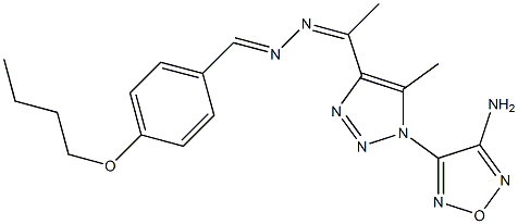 4-butoxybenzaldehyde {1-[1-(4-amino-1,2,5-oxadiazol-3-yl)-5-methyl-1H-1,2,3-triazol-4-yl]ethylidene}hydrazone 구조식 이미지