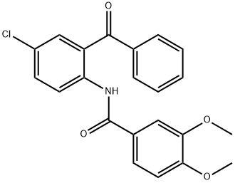 N-(2-benzoyl-4-chlorophenyl)-3,4-dimethoxybenzamide 구조식 이미지
