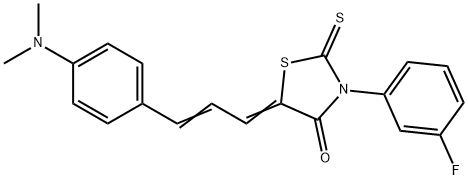 5-{3-[4-(dimethylamino)phenyl]-2-propenylidene}-3-(3-fluorophenyl)-2-thioxo-1,3-thiazolidin-4-one 구조식 이미지
