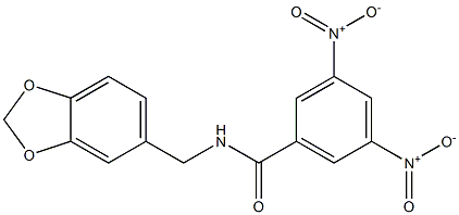 N-(1,3-benzodioxol-5-ylmethyl)-3,5-dinitrobenzamide Structure