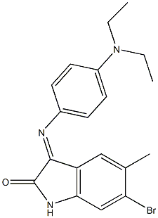 6-bromo-3-{[4-(diethylamino)phenyl]imino}-5-methyl-1,3-dihydro-2H-indol-2-one Structure