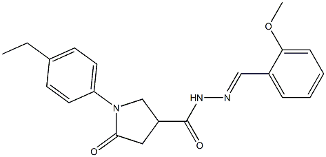 1-(4-ethylphenyl)-N'-(2-methoxybenzylidene)-5-oxo-3-pyrrolidinecarbohydrazide 구조식 이미지