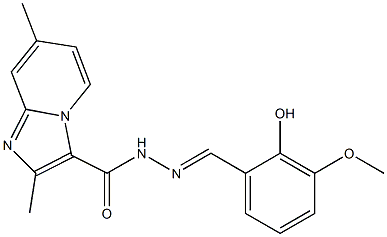 N'-(2-hydroxy-3-methoxybenzylidene)-2,7-dimethylimidazo[1,2-a]pyridine-3-carbohydrazide Structure